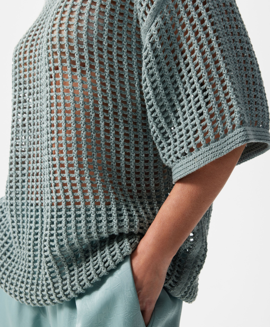 Джемпер с сетчатым переплетением GLVR, цвет: ментоловый, 126G26GAC3110 купить онлайн