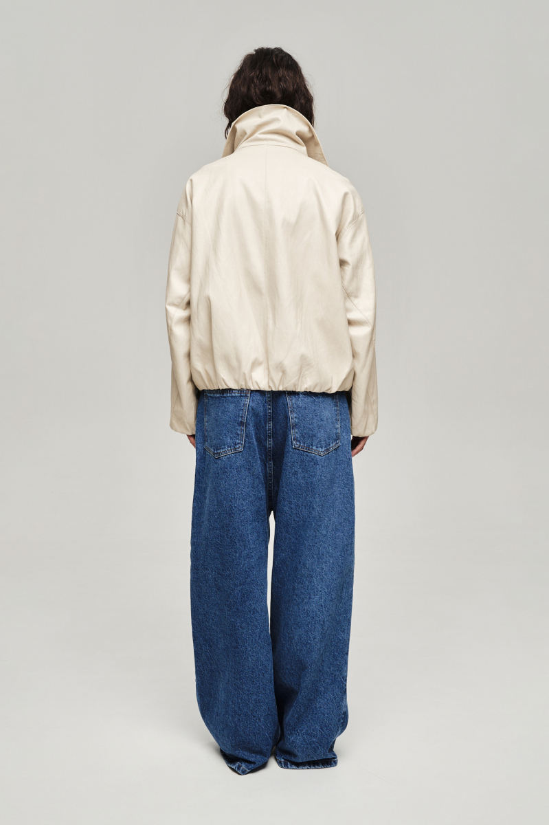 Куртка с высоким горлом из экокожи Label .B, цвет: молочный, Jc.53.5.CH.WH купить онлайн