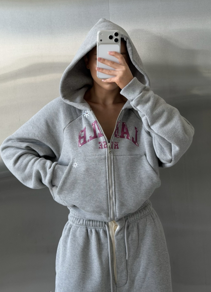 Худи на молнии укороченный