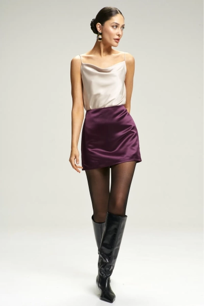 Юбка-мини атласная Plum Erist store, цвет: сливовый, НФ-00002945 купить онлайн