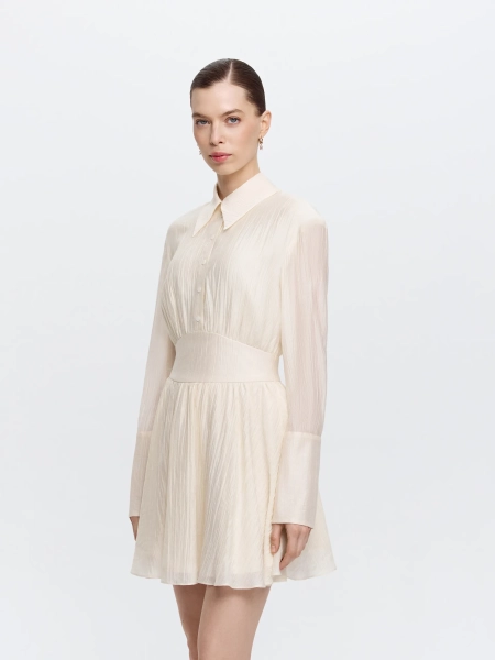 Платье с юбкой-солнцем ANNA PEKUN, цвет: кремовый,  купить онлайн