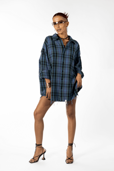 Рубашка Blue "Raw Plaid Shirt"