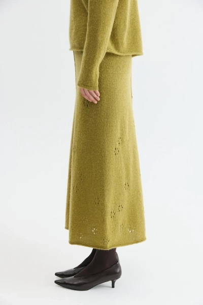 Юбка вязаная с мохером Daisyknit, цвет: лайм,  купить онлайн