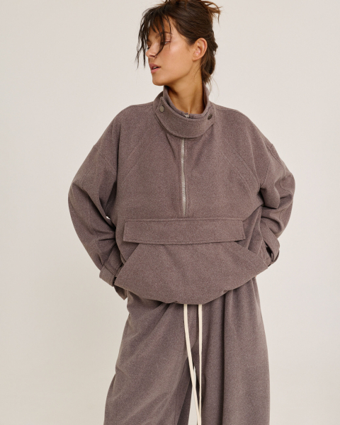 Анорак из фланели BROWN Anmuse, цвет: коричневый, AN25W205-BROWN-1 купить онлайн