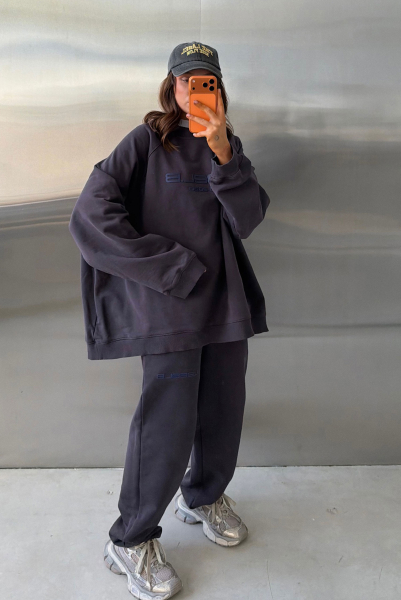 Свитшот овер фит (серый) Label .B, цвет: серый,  купить онлайн