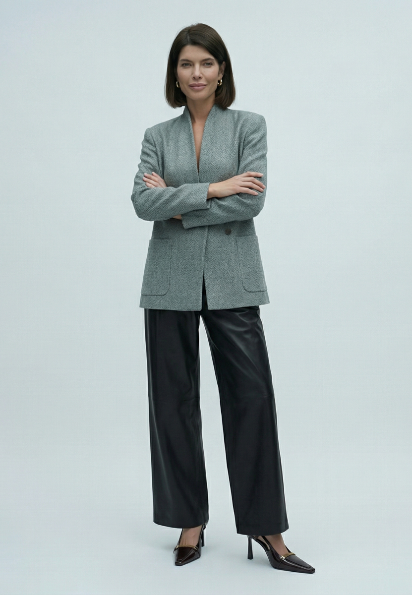 Жакет прямой без лацканов SAGAS, цвет: синий, 3100404 купить онлайн