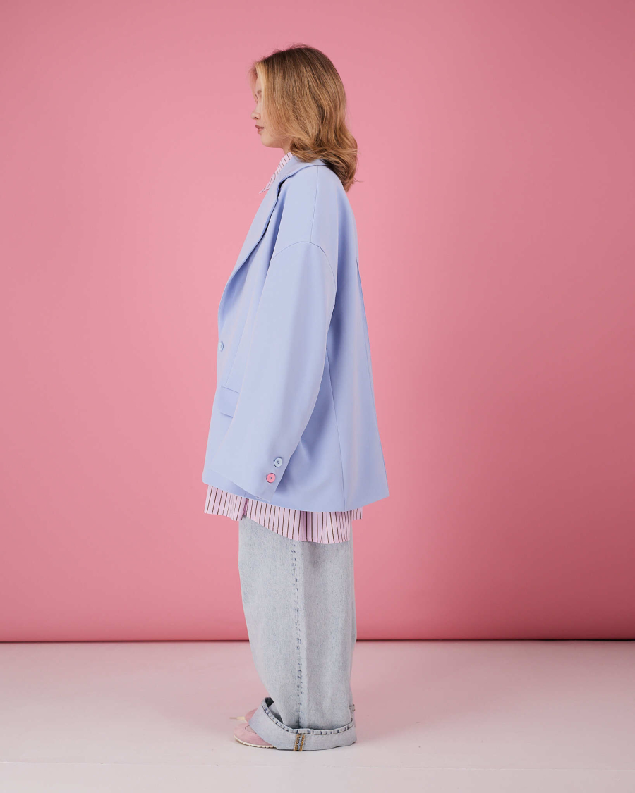 Пиджак макси TABOO, цвет: голубой, Blzr04 купить онлайн