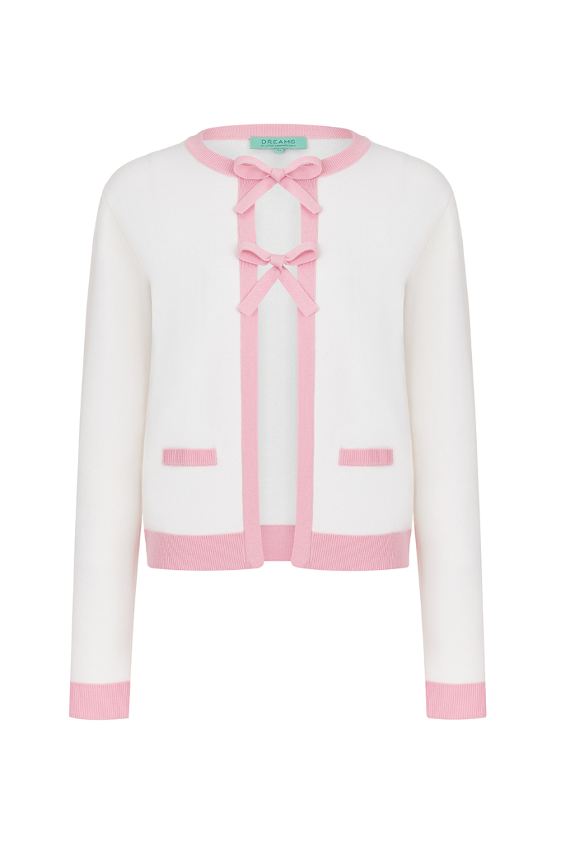 Кардиган с завязками-бантами DREAMS BY ALENA AKHMADULLINA, цвет: белый, 126104040304455/102000 купить онлайн