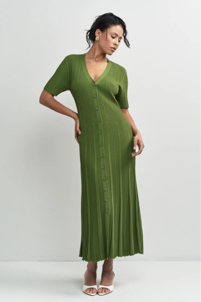 Платье трикотажное на пуговицах