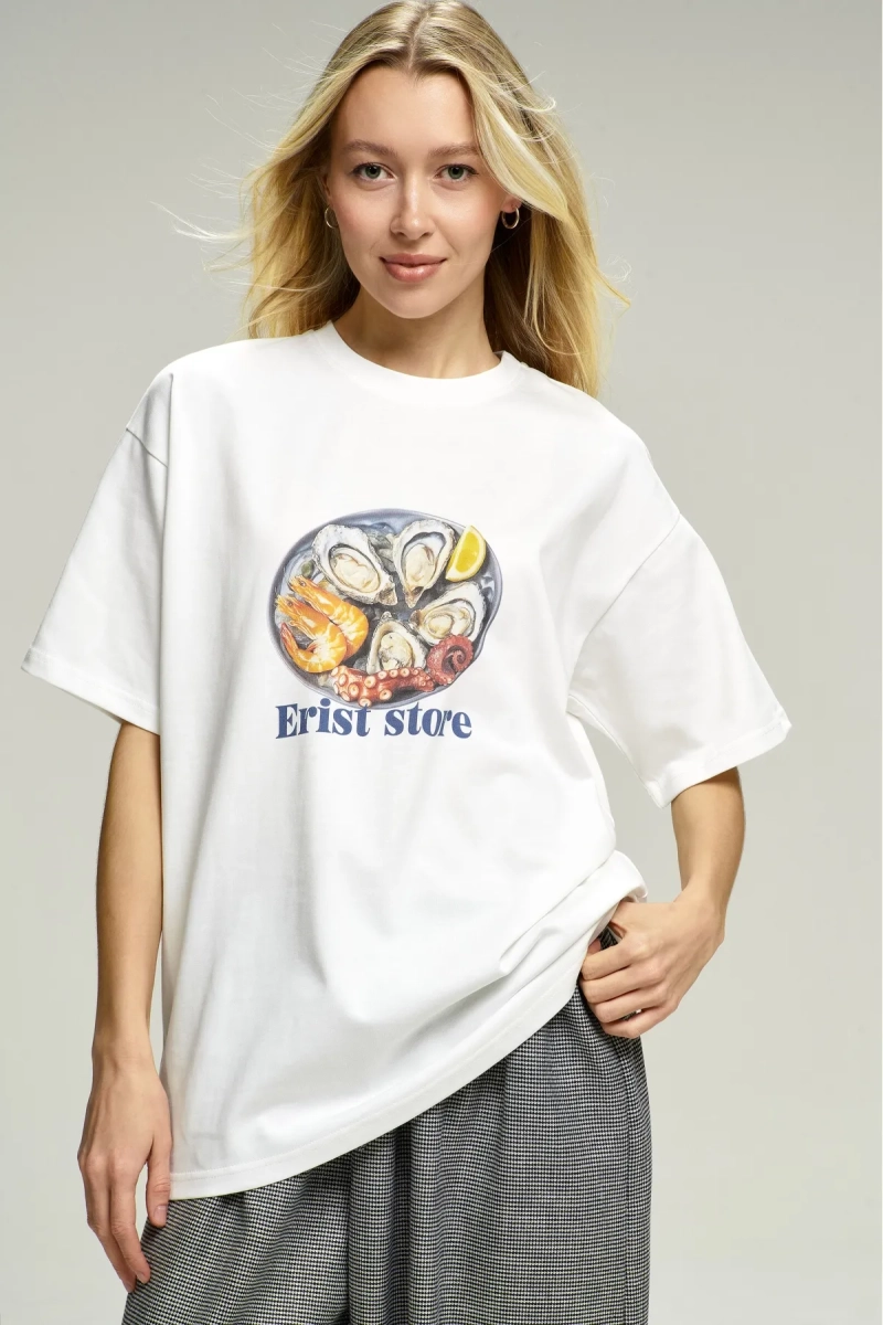 Футболка Oysters White Erist store, цвет: белый, НФ-00002921 купить онлайн