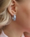 Серьги-кольца на английском замке с голубыми фианитами Tosya Store, цвет: серебро, 94025318 купить онлайн