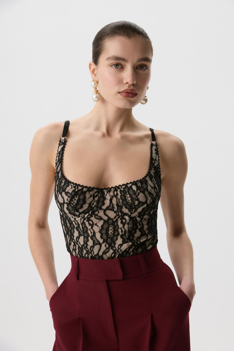 Боди из кружева Charmstore, цвет: Черный, 103-476112-880 купить онлайн