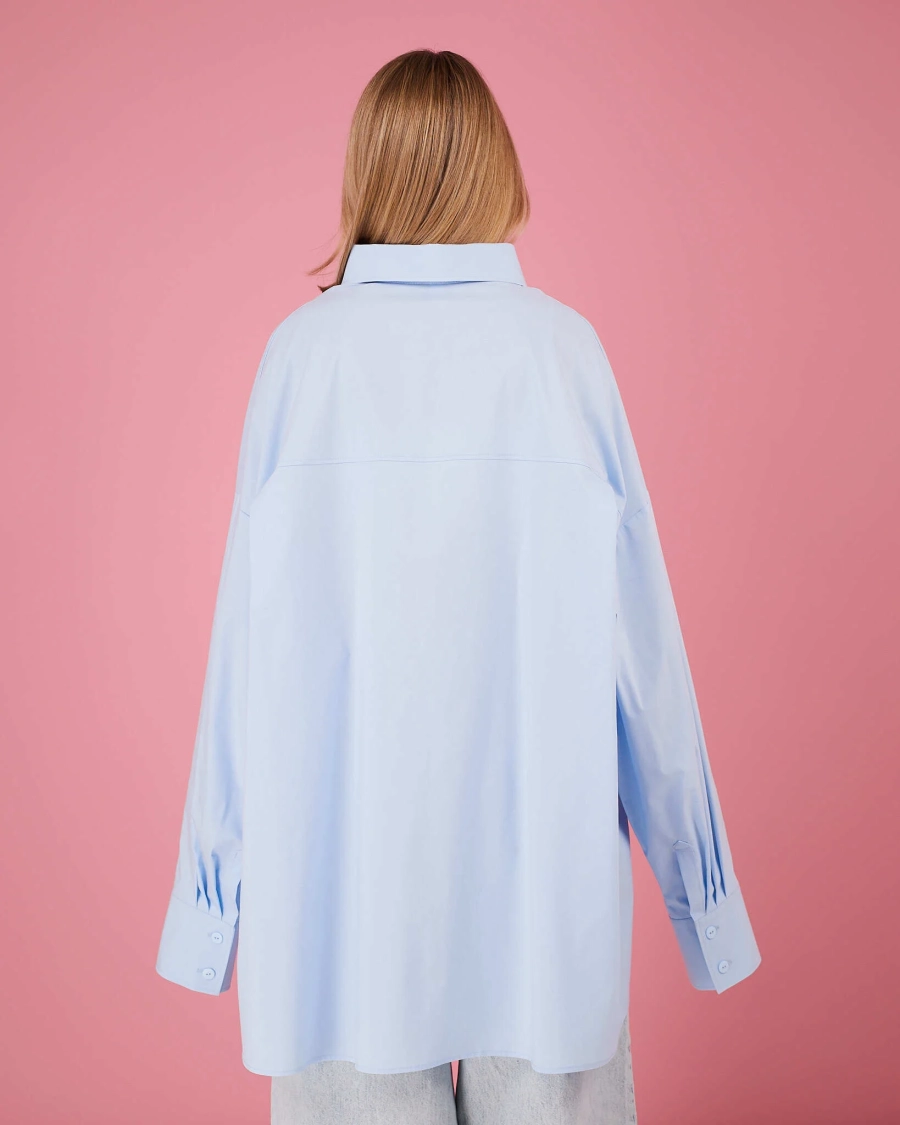 Рубашка макси овер #16 TABOO, цвет: голубой, Rub16 купить онлайн