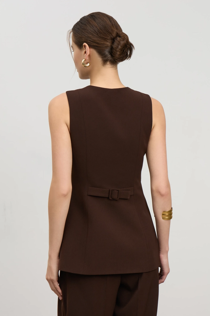 Жилет приталенный Mollis, цвет: коричневый, 17-05-3903/3 купить онлайн