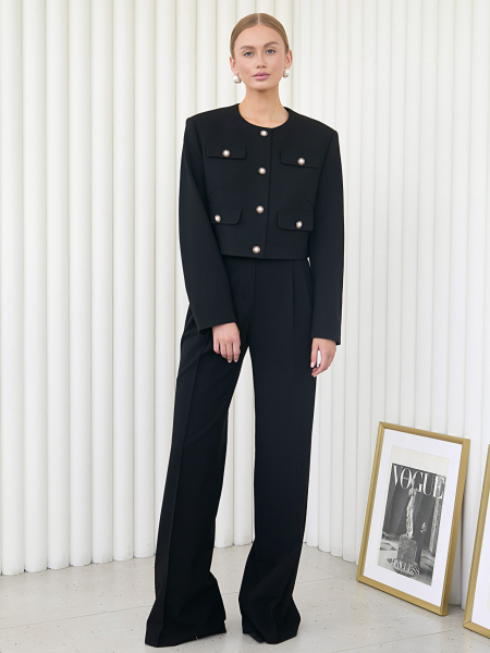 Жакет в стиле Шанель I.B.W., цвет: Черный, № 23.1 купить онлайн