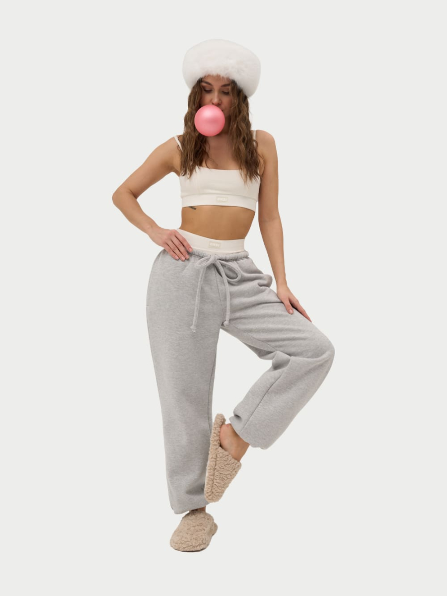 Брюки на завязках с начесом ONSI, цвет: melange,  купить онлайн