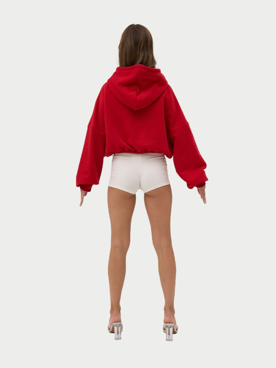 Crop Худи утепленное с кулиской ONSI, цвет: RED,  купить онлайн