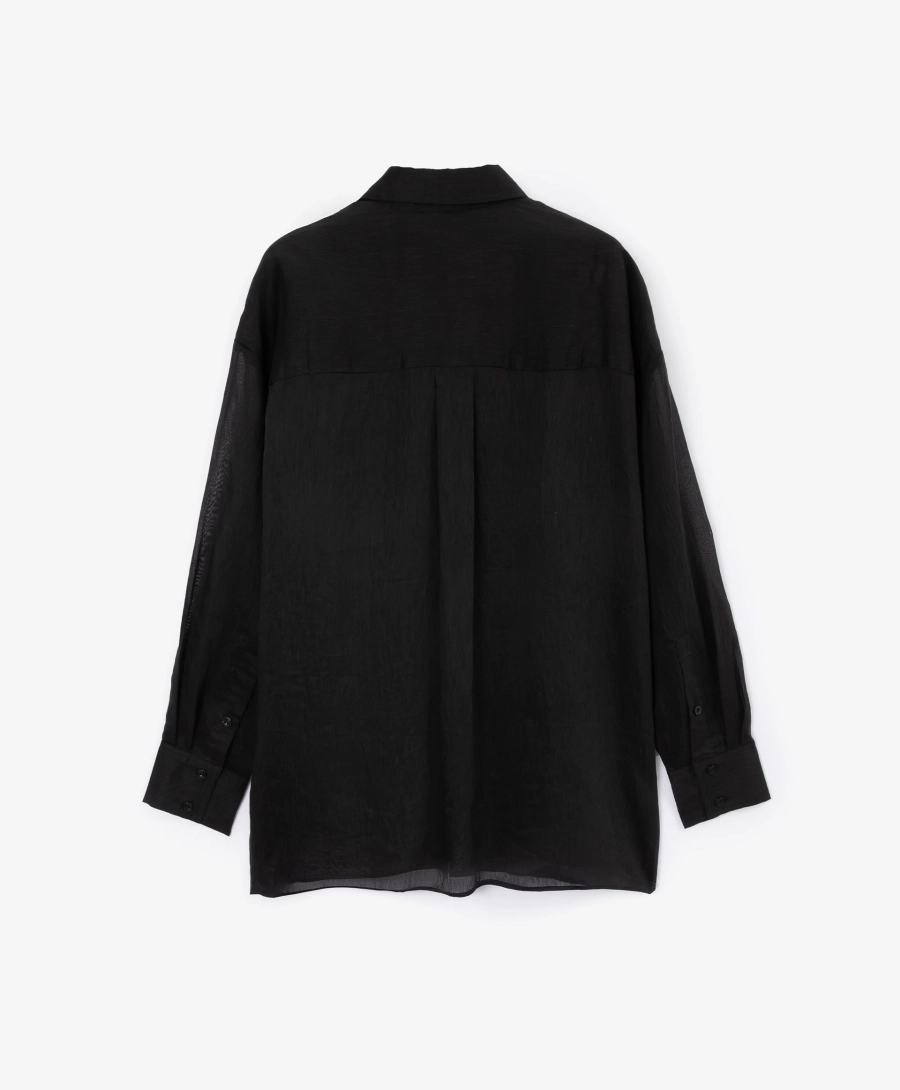 Блузка силуэта умеренный оверсайз GLVR, цвет: Черный, 125G21GAC2212 купить онлайн