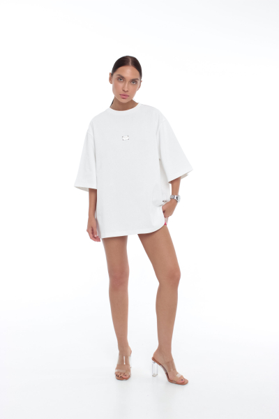 Футболка оверсайз с нашивкой GARCHIT, цвет: белый с коричневым, GARFutgOverWhiteBrwn купить онлайн