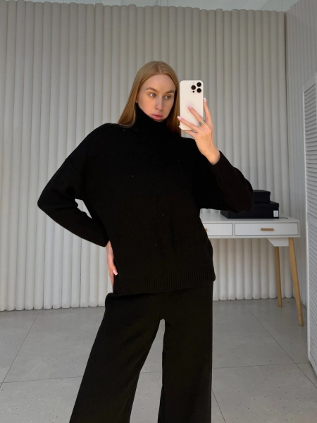 Костюм: свитер с брюками I.B.W., цвет: Черный, KJ131 купить онлайн