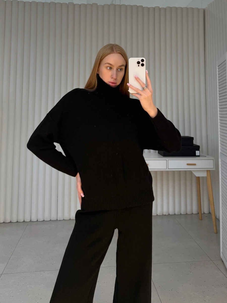 Костюм: свитер с брюками I.B.W., цвет: Черный, KJ131 купить онлайн