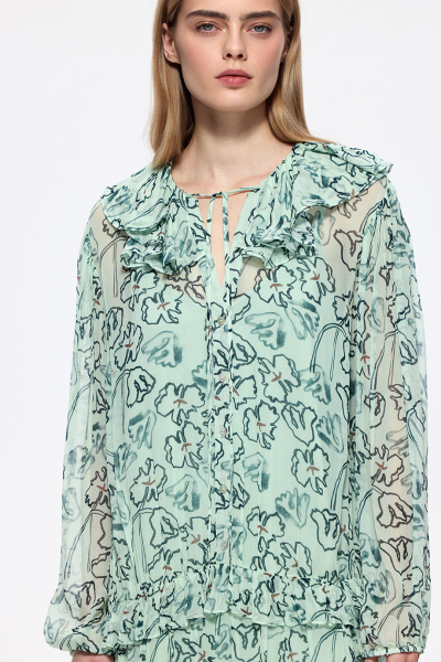 Платье из шифона с принтом DREAMS BY ALENA AKHMADULLINA, цвет: ментол, 126102070204525/220000 купить онлайн