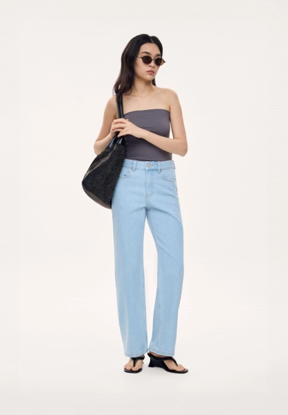 Женские джинсы прямого силуэта MUTED, цвет: голубой, 904825.WJNS0001_Light-blue купить онлайн