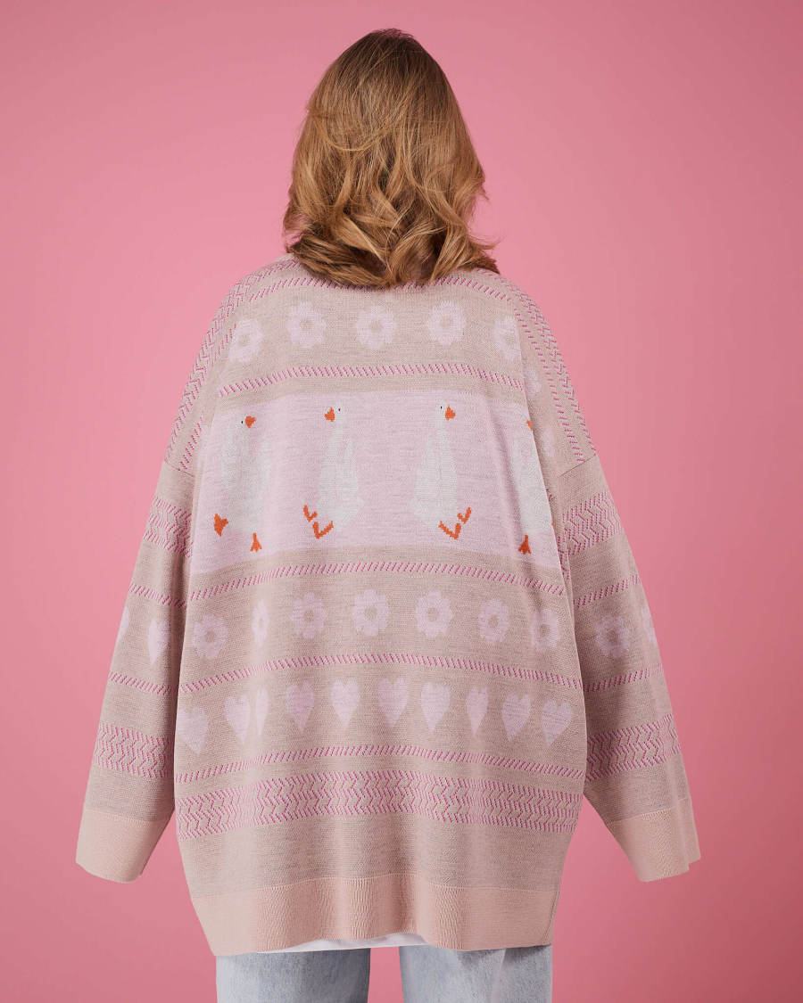 Свитер Гусиный паттерн TABOO, цвет: розовый, svguspat купить онлайн