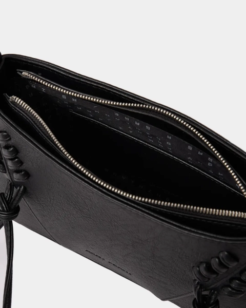 Сумка с декоративной шнуровкой Arny Praht, цвет: мятый черный  купить онлайн