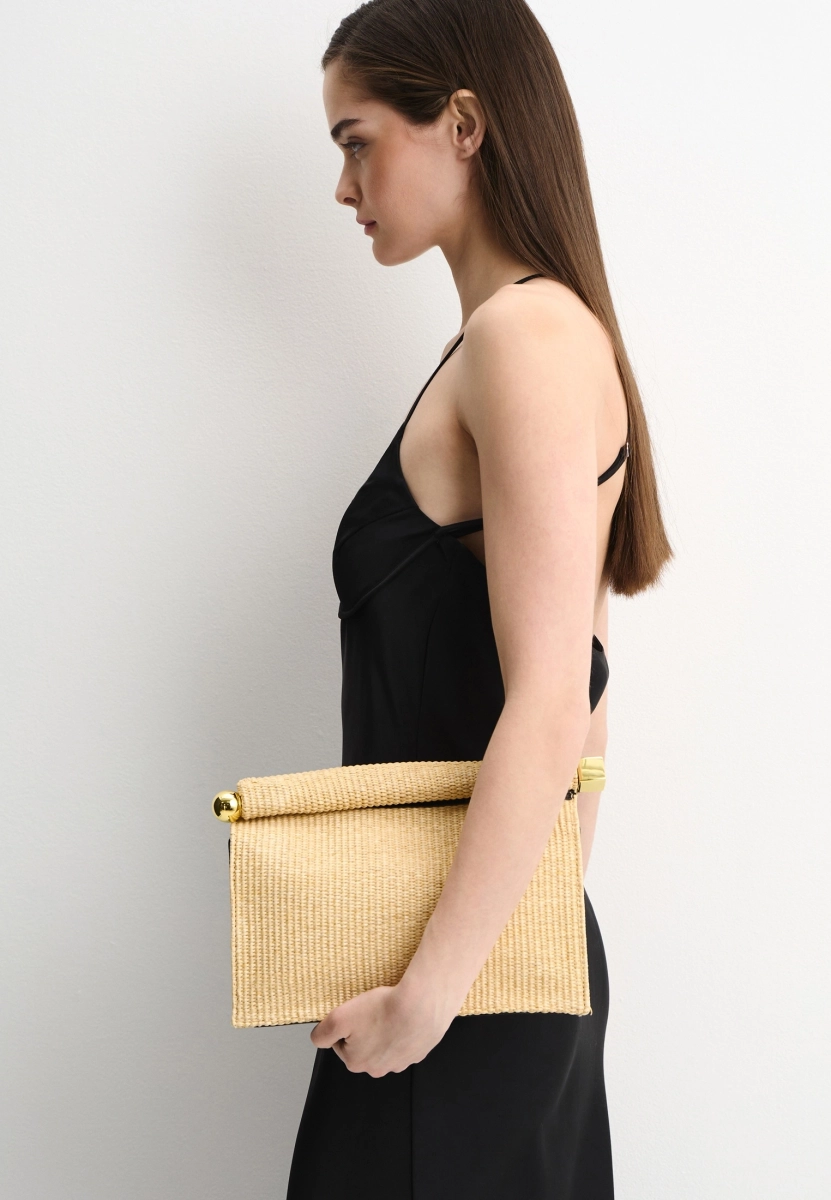 Сумка клатч плетеный SBALO, цвет: бежевый 525E06 купить онлайн
