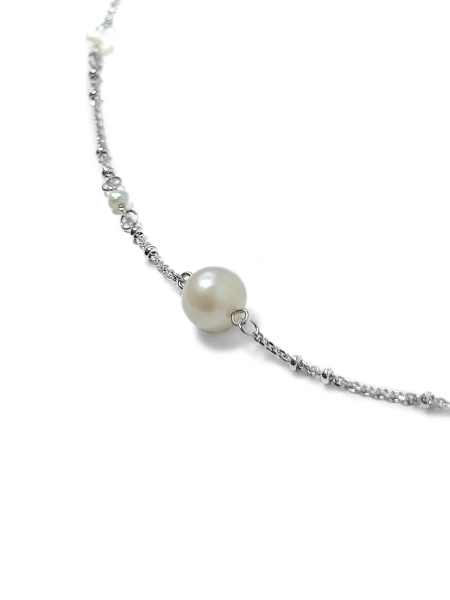 Серебряное колье-чокер "Base pearl" обновленное SBLESKOM, цвет: серебро, 11956 купить онлайн