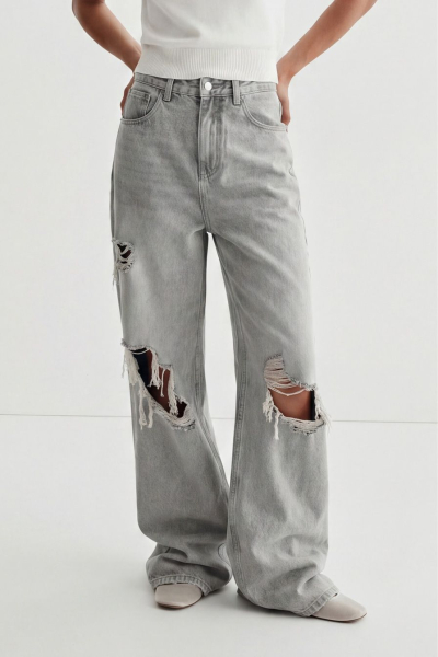 Джинсы из смесового хлопка TOPTOP, цвет: серый с принтом, TT.036.16843.801 купить онлайн