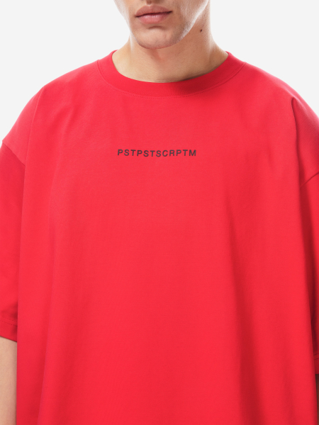 Оверсайз футболка PSTPSTSCRPTM p.p.s., цвет: красный/черные буквы, P_0418красный/черныебуквы купить онлайн