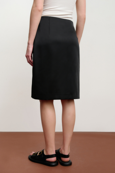 Юбка миди на запах из сатина Mollis, цвет: Черный, 17-08-3811/1 купить онлайн