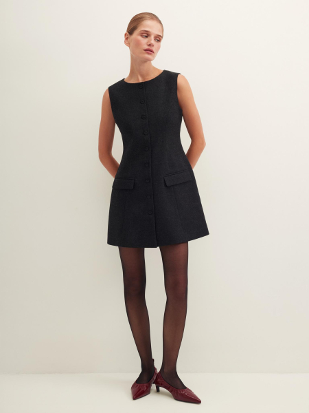 Платье на пуговицах Chaika, цвет: графитовый, AW25DR01-14 купить онлайн