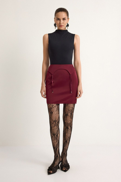 Атласная юбка TOPTOP, цвет: Бордовый, TT.070.18406.330 купить онлайн
