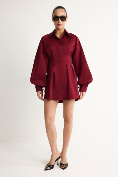 Платье из смесового хлопка TOPTOP, цвет: Бордовый, TT.010.10818.330 купить онлайн