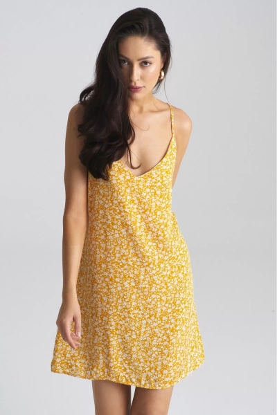Платье мини на регулируемых бретелях Floral Yellow