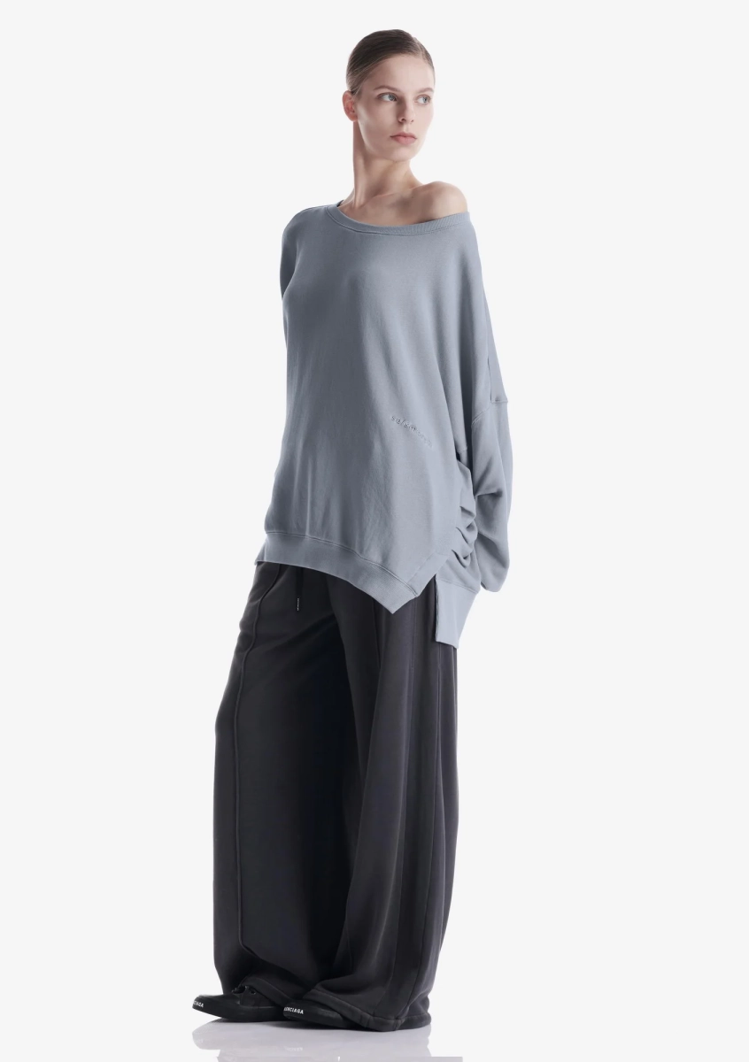 Свитшот с боковыми разрезами KRAKATAU, цвет: голубой, Fw124-63 купить онлайн