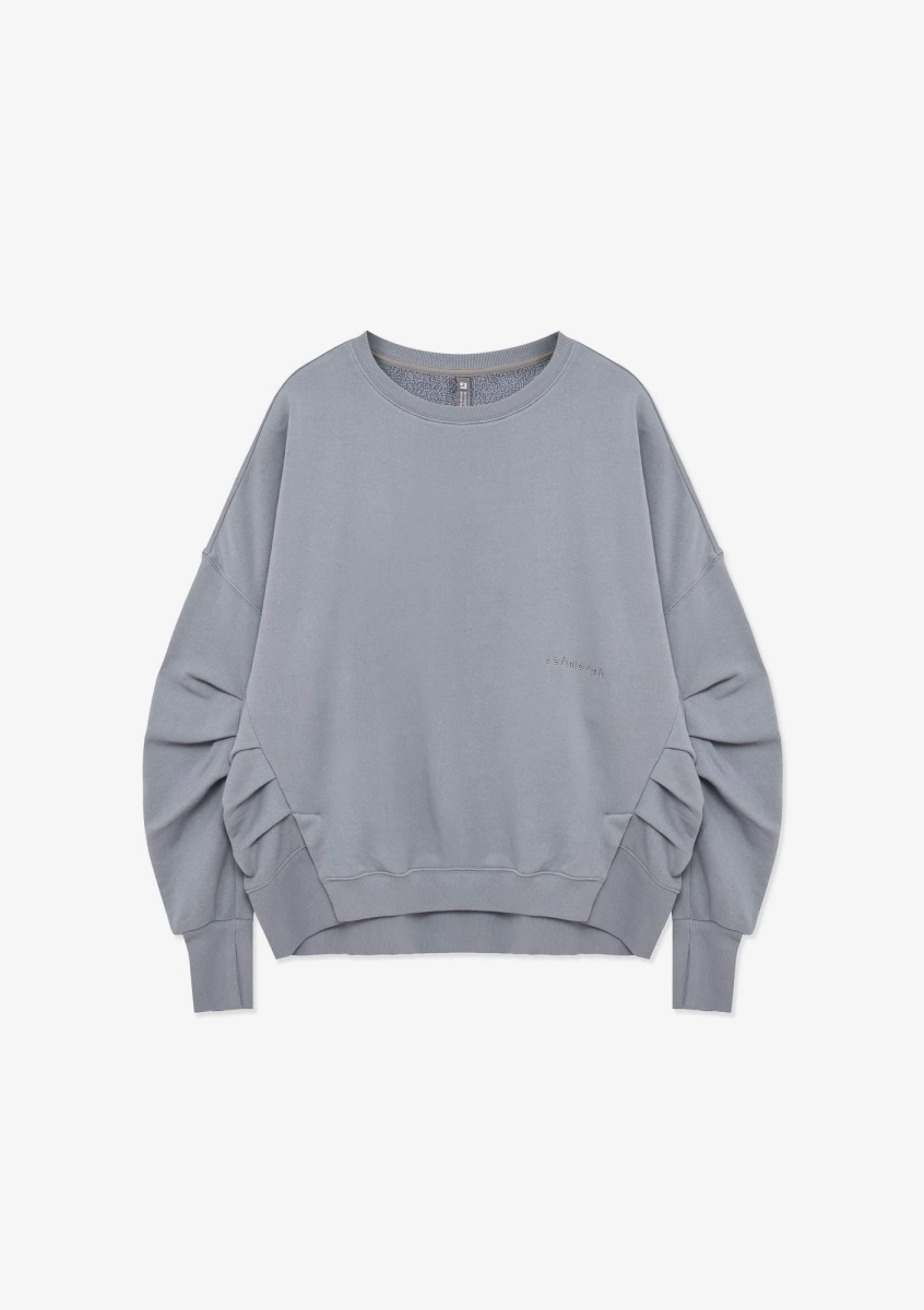 Свитшот с боковыми разрезами KRAKATAU, цвет: голубой, Fw124-63 купить онлайн