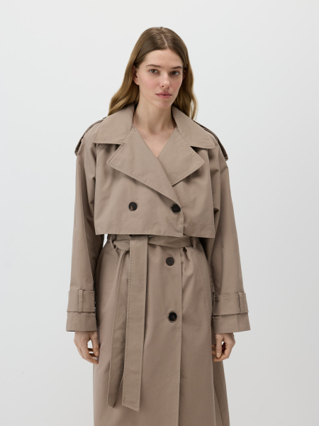 Тренч оверсайз Conso, цвет: Кофейный, SL 260123 - кофейный купить онлайн