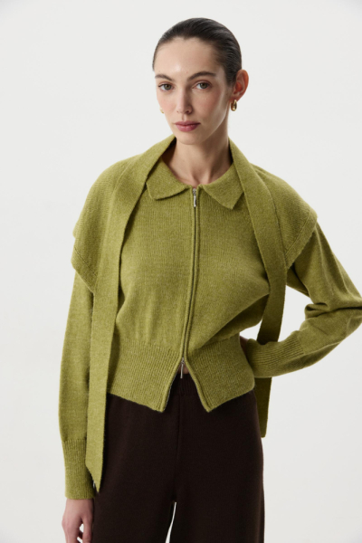 Кардиган на молнии с шерстью альпаки