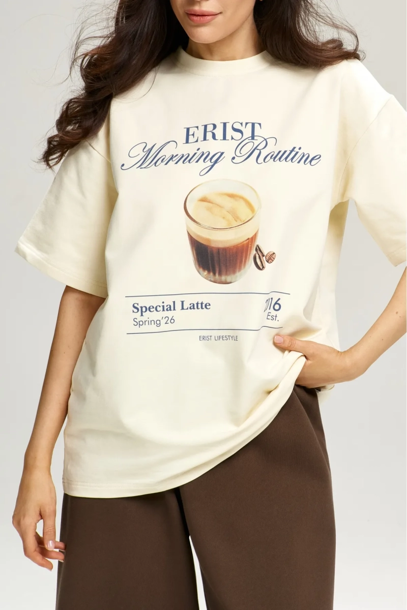 Футболка Latte Tofu Erist store, цвет: бежевый, НФ-00003151 купить онлайн