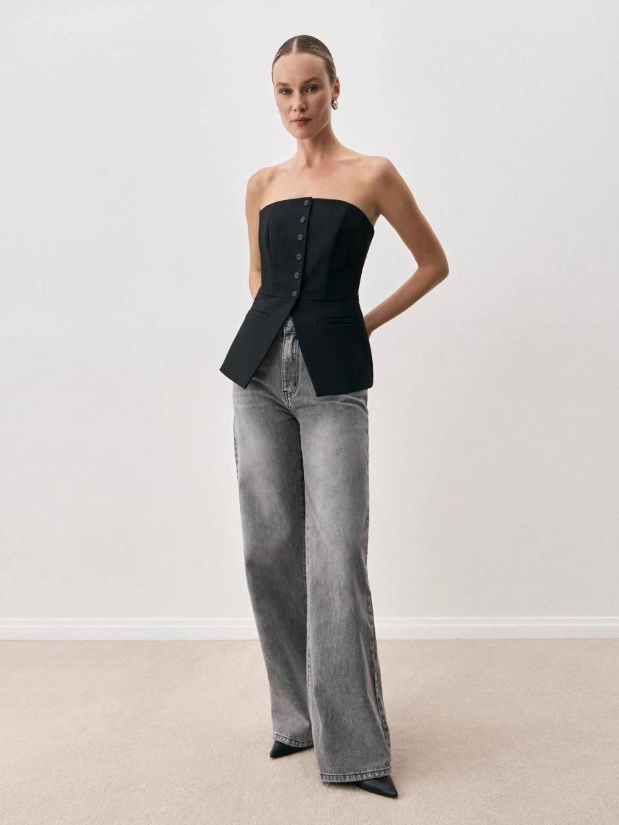 Джинсы WIDELEG ANNA PEKUN, цвет: серый, 53.2477.805 купить онлайн