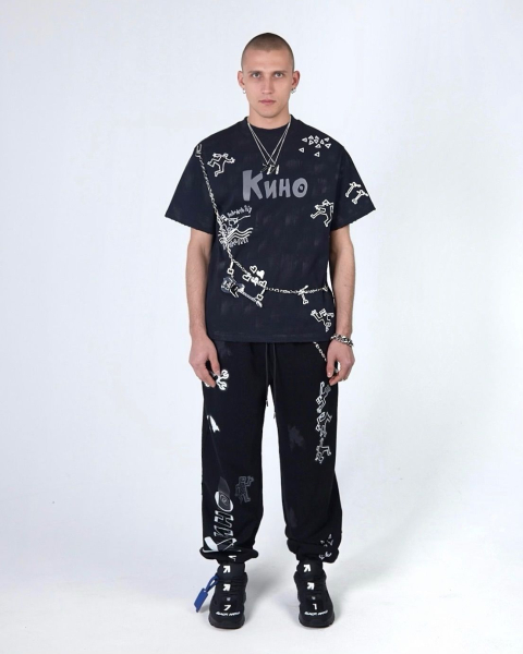 Футболка KINO DRAWINGS 380 GR NAVY ASIA ST 71, цвет: синий, Ast71.kino-tt-draw-navy купить онлайн