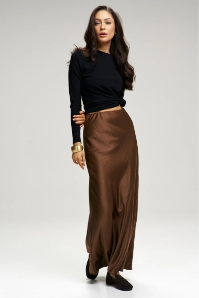 Юбка-годе атласная Tobacco Erist store, цвет: коричневый, НФ-00003080 купить онлайн