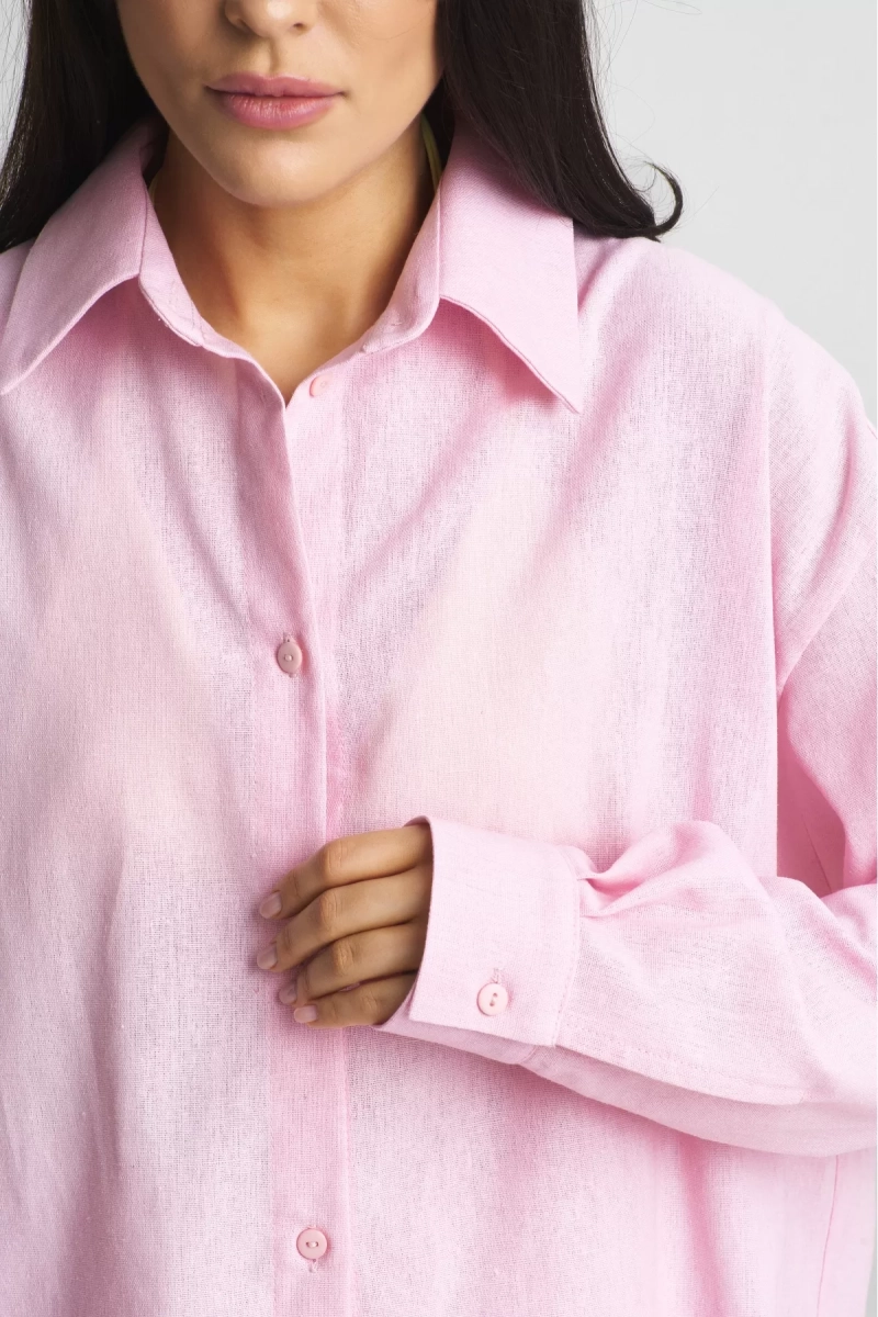 Костюм лён с шортами Pink