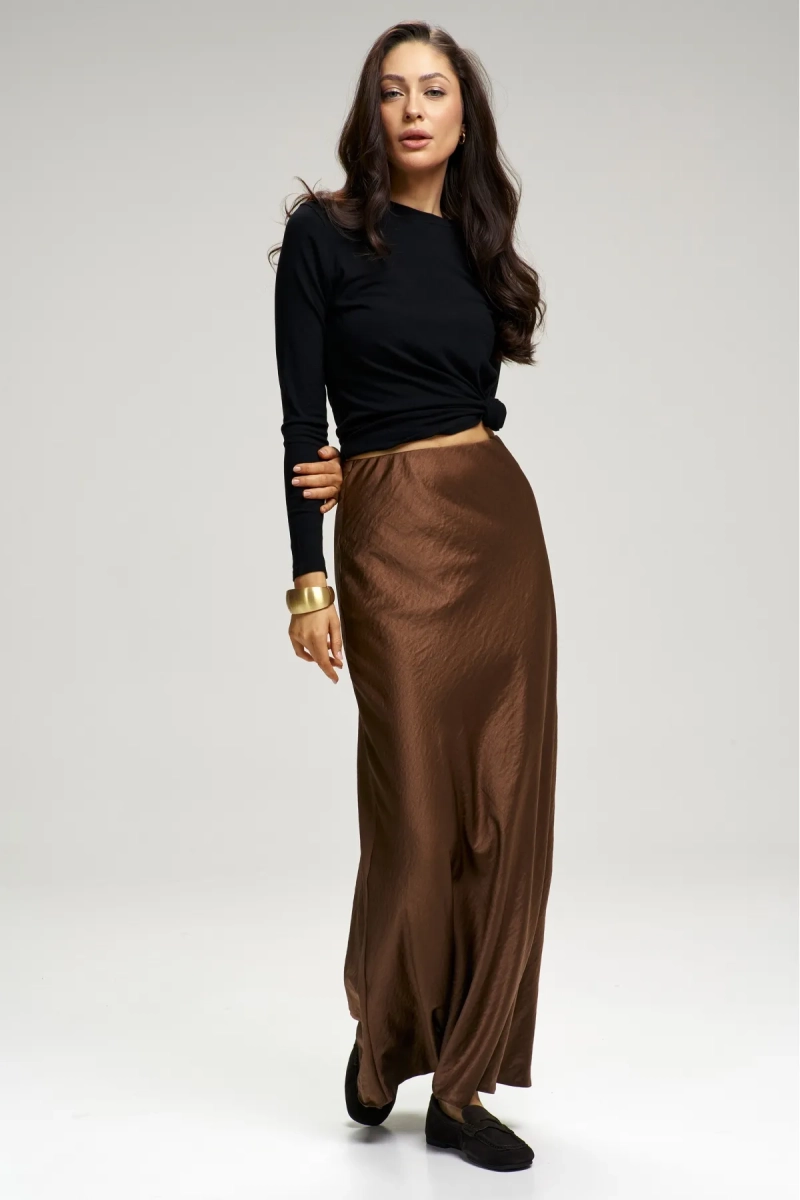 Юбка-годе атласная Tobacco Erist store, цвет: коричневый, НФ-00003080 купить онлайн