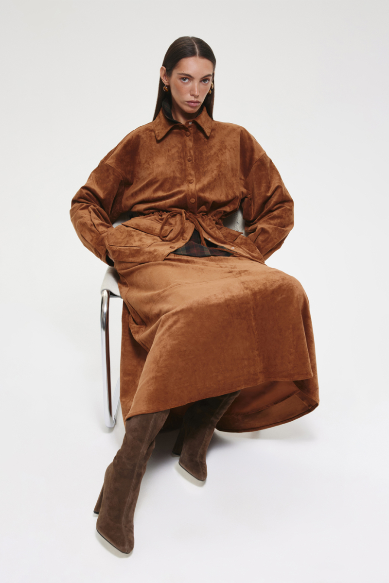 Рубашка из экозамши DREAMS BY ALENA AKHMADULLINA, цвет: оранжевый,  купить онлайн