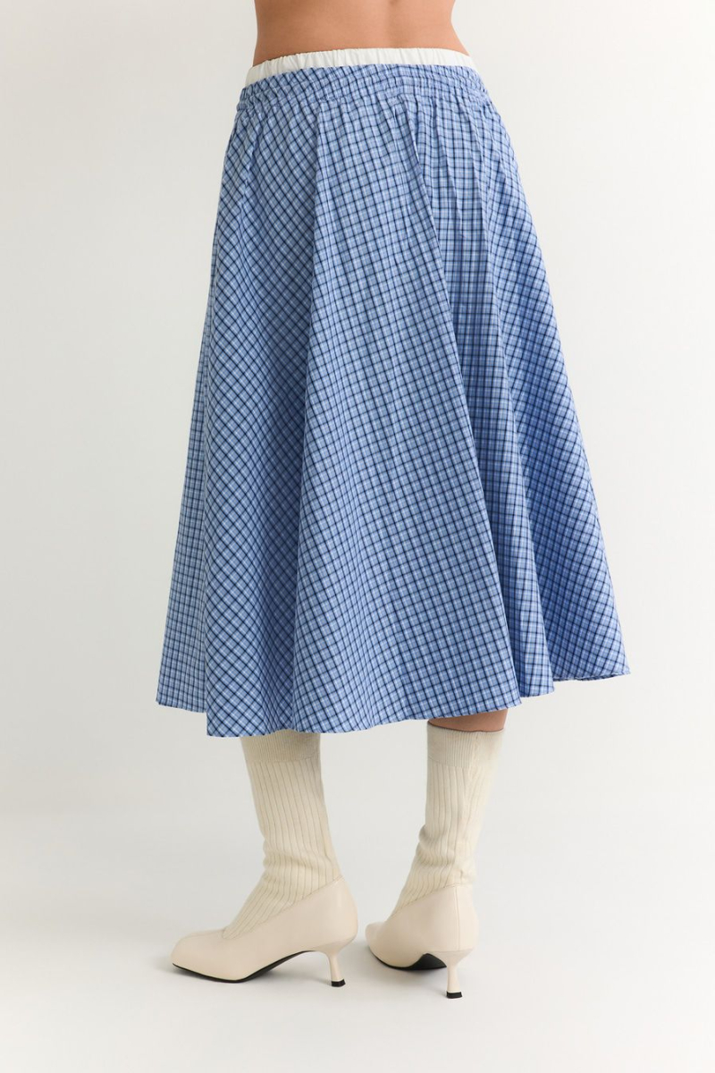 Юбка из 100% хлопка TOPTOP, цвет: голубой с принтом, TT.071.18818.601 купить онлайн